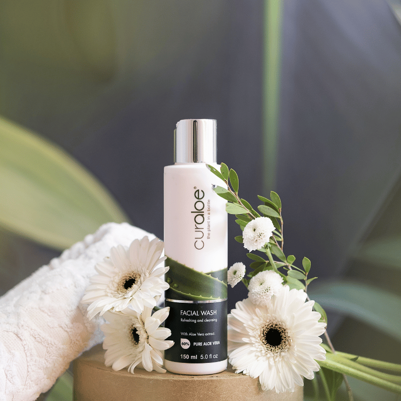 Facial Wash Cleanser - 60% Aloe Vera for Gentle Skin Cleansing