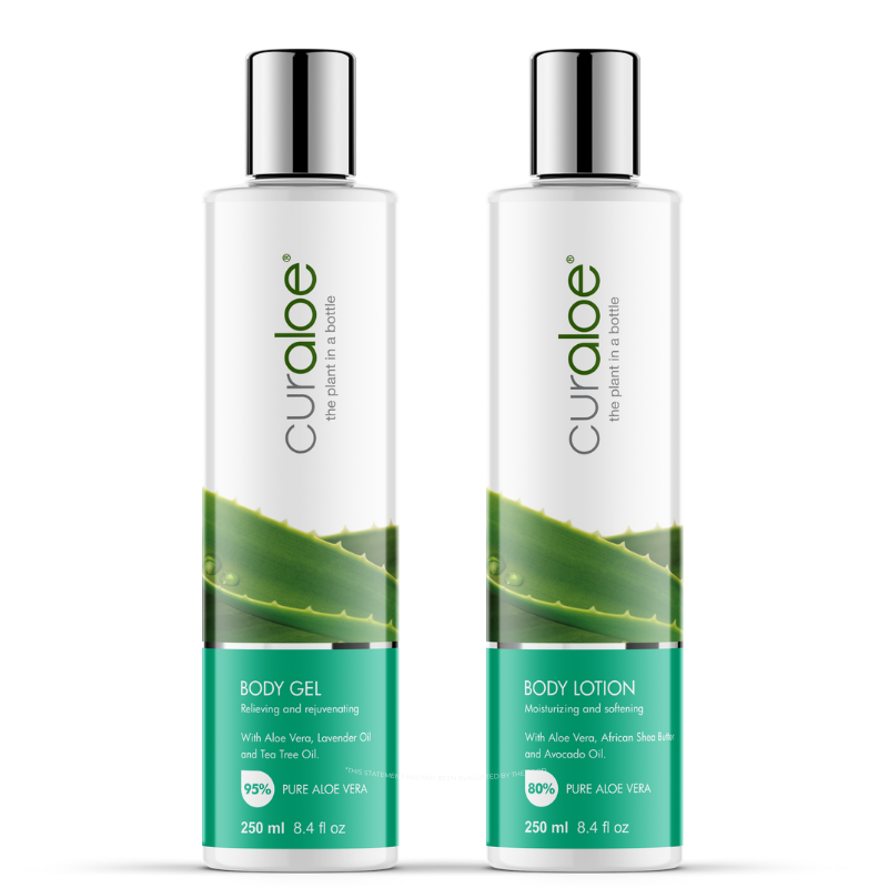Curaloe Body Gel & Body Lotion in Gift Box - Ideal for Travel or Gift-Giving