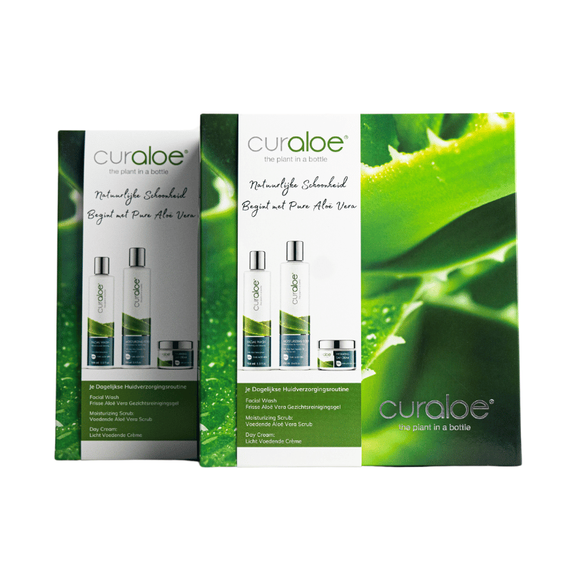 Elegant, foldable packaging for Aloe Vera products from Curaçao