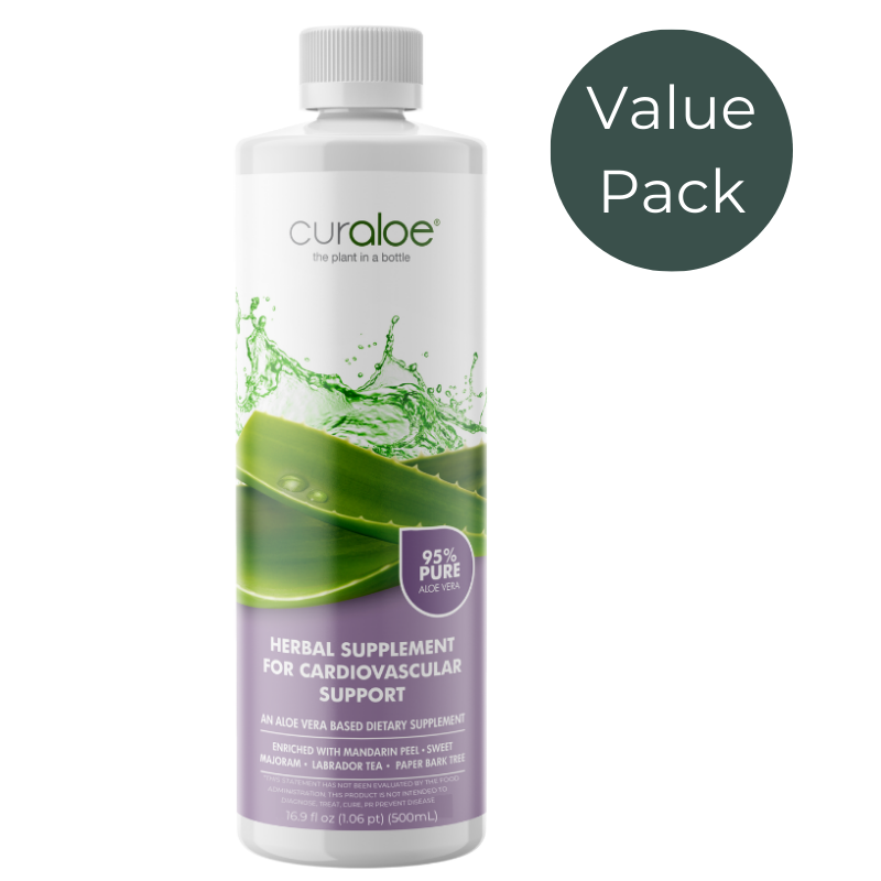 Cardiovascular Support Supplement Value Pack - 95% Aloe Vera + Heart Health Natural Herbs